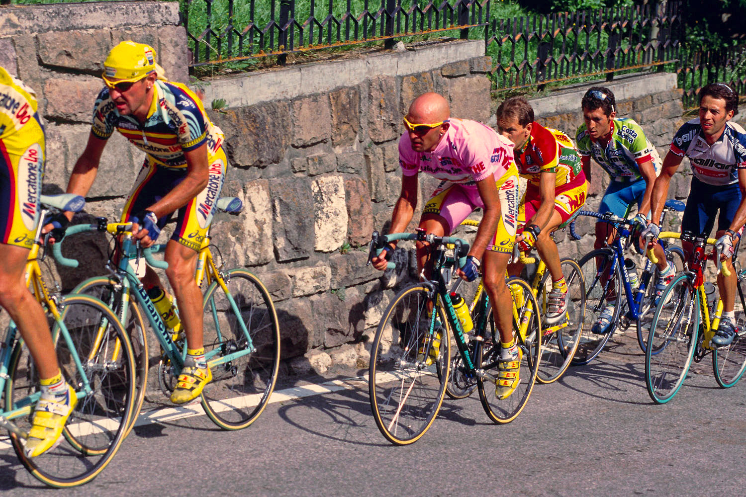 Cyclist at the Giro d'Italia wearing sport eyewear